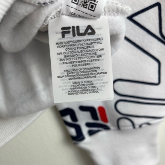 FILA NWT $65 All Over Print Logo White Hoodie Cypress Zip Jacket Large Y2K New - Picture 11 of 11